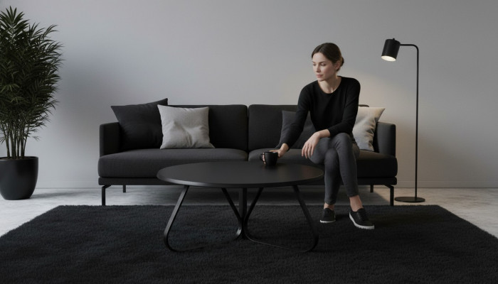 Wunnzëmmer Schwaarz Couchtisch Modern Designer Ariichtung Luxus Miwwelen