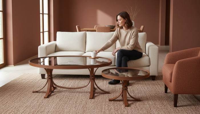 2x Dëscher fir an d'Wunnzëmmer Komplett Luxus Designer Miwwel Stil Modern