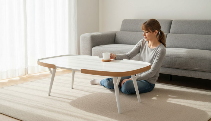 Holz Wäiss Couchtisch Wunnzëmmer Designer Modern Ariichtung