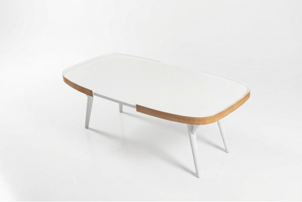 Holz Wäiss Couchtisch Wunnzëmmer Designer Modern Ariichtung