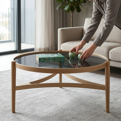 Modern Dësch Ariichtung Designer Luxus Ronn Miwwelen Kaffisdësch