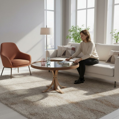 Luxus Couchtisch Wunnzëmmer Ronn Kaffi Dësch Miwwelen Designer Ariichtung