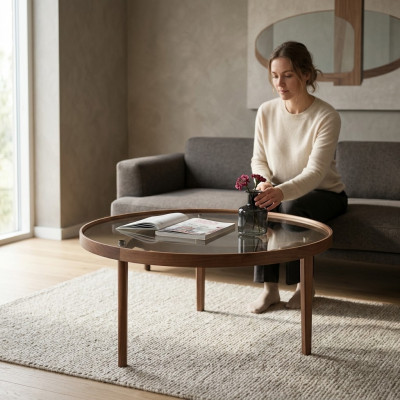 Couchtisch Luxus Wunnzëmmer Beistelltisch Designer Ariichtung Glastësch