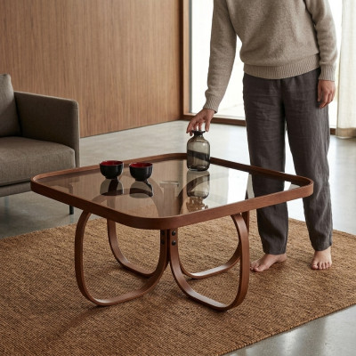 Designer Miwwel Couchtisch Niewendësch Luxus Wunnzëmmer Dësch aus Glas
