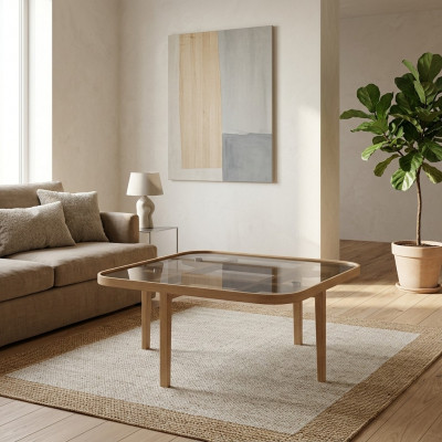 Wunnzëmmer Couchtisch Modern Luxus Miwwelen Gliesdësch Designer Holz