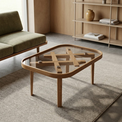 Luxus Miwwel Canapé Dësch Modern Ariichtung Glastësch Beige Wunnzëmmer