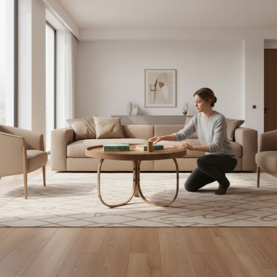 Designer Kaffisdësch Modern Holzmiwwelen Wunnzëmmer Luxus Ariichtung