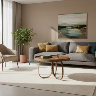 Designer Kaffisdësch Modern Holzmiwwelen Wunnzëmmer Luxus Ariichtung