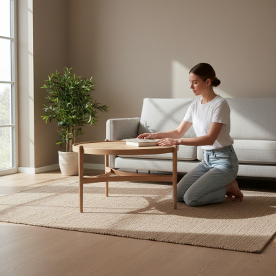 Holz Couchtisch Wunnzëmmer Miwwelen Luxus Säitentabell Modern Ariichtung