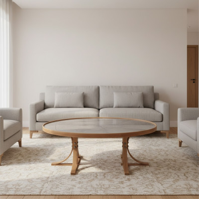 Luxus Stotzëmmer Couchtisch Holz Kaffisdësch Ariichtung Modern Miwwelen
