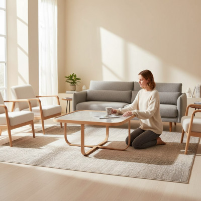 Design Wunnzëmmerdësch Couchtisch Luxus Kaffisdësch Dësch 90x45cm