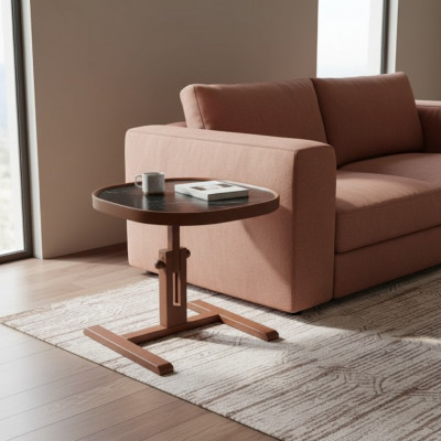 Designer Braun Niewentisch Holz Wunnzëmmer Couchtisch Kaffisdësch Nei