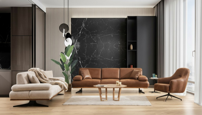 Sëtzegrupp Sofa Viersëtzer Modern Drésëtzer Canapé Wunnzëmmer Fauteuil Neit