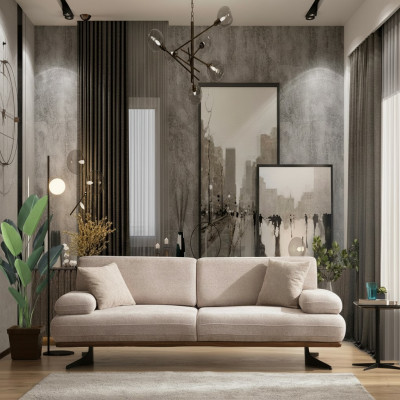 Wunnzëmmer Modern Dräisëtzer Sofa Couch Design Polstersofa Luxus Miwwelen