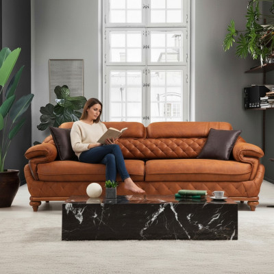 Dreisëtzeger Sofa Couch Wunnzëmmer Polstersofa Modernen Design Luxusmébel