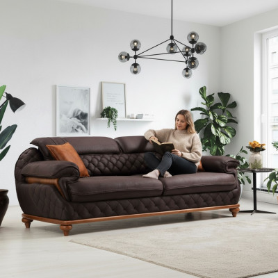Wunnzëmmer Polstersoffen Modern Drësëtzer Sofa Canapé Luxus Polstermiwwelen