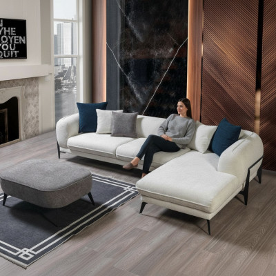 Wunnzëmmer Ecksofa L-Form Polstersofa Luxus Modern Miwwel Sofa Couch