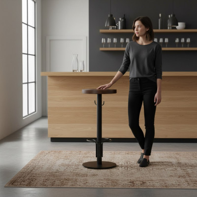 Ronnen Dësch Bistrot Dësch Modern Holz Braun Miwwelen Nei Luxus Design