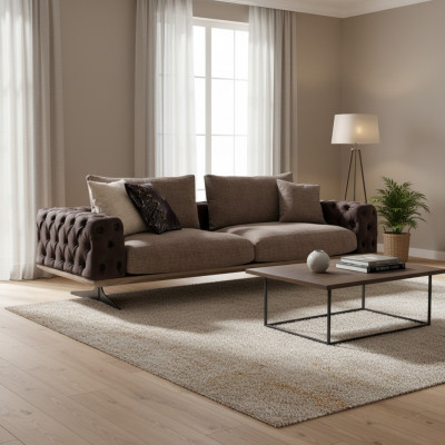 Luxus Wunnzëmmersofa Dreiplatzeri Couch Modern Design Polstersoffa Nei