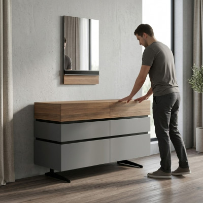 Modern Miwwelen Schlofkummer Luxus Kommode Kommode mat Spigel Design