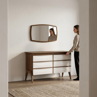 Modern Design Kommoud mat Spigel Schlofkummer Luxus Schaf Nei Miwwelen