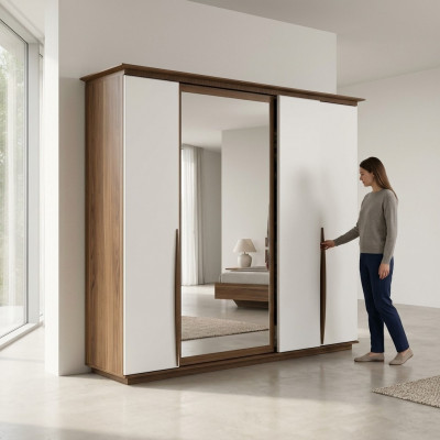 Schaf Luxus Schlofzëmmer Kleederschaf Modern Holz Miwwel Design Neit
