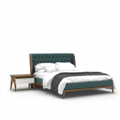Schlofzëmmer Set 3 Deeler Luxus Duebelbett 2x Säitendëscher Modern Miwwelen