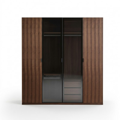Modernen Schafschaf Schlofzëmmer Design Holzschaf Luxus Schaf mat Glasdieren