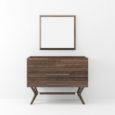Luxus Kommodë mat Spigel Schlofkummer Stil Modern Holzschaf Design