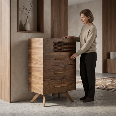 Moderne Schlofkummer Kommodedesign Luxus Stil Holzschaf Nei Miwwelen