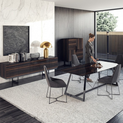 Iesszëmmer Set 7tlg Luxus Iessdësch 4x Still Design Kommode Sideboard Nei