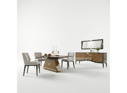 Luxus Modern Miwwelen Iesszëmmer Iessdësch Design 4x Still Iessgrupp Sideboard