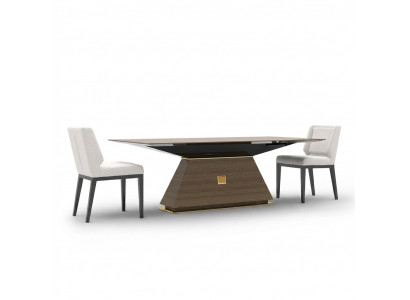 Luxus Grupp Textil Polster 4x Still Holz Iessdësch Iesszëmmer Design Set