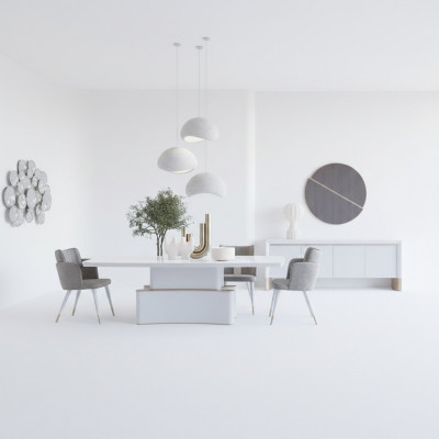 Luxus Iesszëmmer Set Iessdësch Design Buffetschaf Modern Miwwelen Iessgrupp