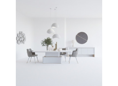 Luxus Iesszëmmer Set Iessdësch Design Buffetschaf Modern Miwwelen Iessgrupp