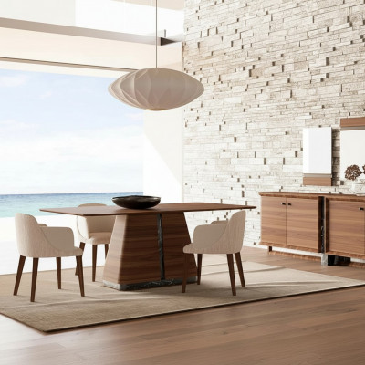 Modernen Iesszëmmer Iessdësch 4x Stull Iessgrupp Sideboard Luxus Miwwelen 2x Spigel