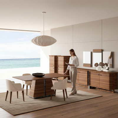 Luxus Iessgrupp Komplett 10 Stéck Iessdësch Design Sideboard Iesszëmmer 2x Schaf