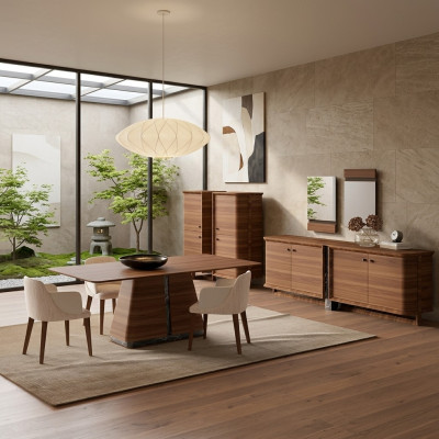 Luxus Iessgrupp Komplett 10 Stéck Iessdësch Design Sideboard Iesszëmmer 2x Schaf