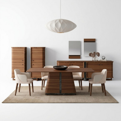 Luxus Iessgrupp Komplett 10 Stéck Iessdësch Design Sideboard Iesszëmmer 2x Schaf