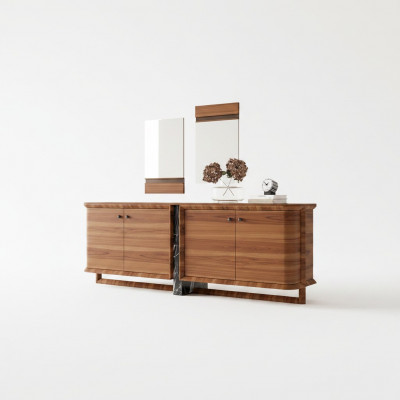 Luxus Komplett Sideboard mat 2x Spigel Design Holzschaf Iesszëmmer Miwwelen