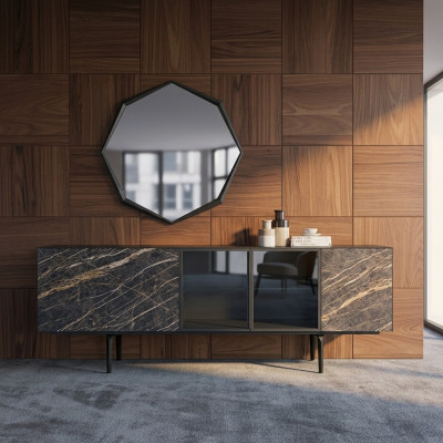 Sideboard mat Spigel Luxus Ariichtung Iesssall Komplett Set Modern Miwwel
