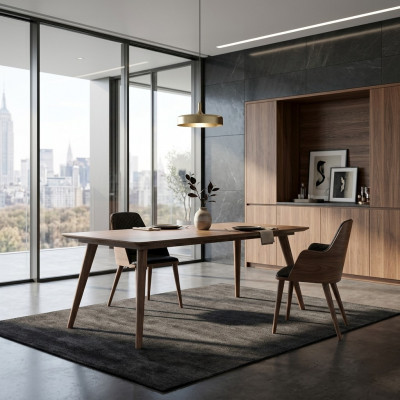 Iesszëmmer Iessdësch Luxus Dësch Komplett Still 4x Design Ariichtung Nei