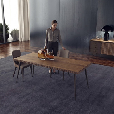 Luxus Set 3-delig Dësch Holz Iessdësch Iesszëmmer Komplett 4x Still Miwwelen