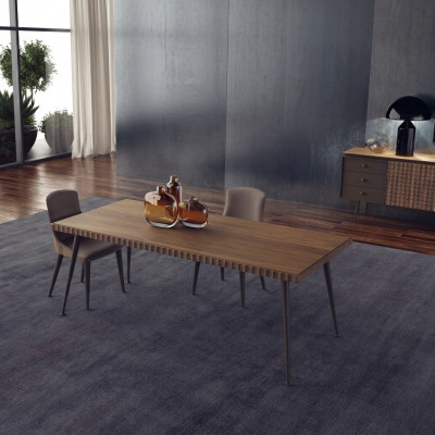 Luxus Set 3-delig Dësch Holz Iessdësch Iesszëmmer Komplett 4x Still Miwwelen