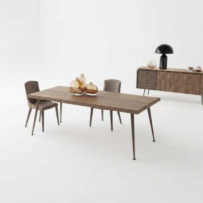Luxus Set 3-delig Dësch Holz Iessdësch Iesszëmmer Komplett 4x Still Miwwelen