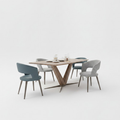 Iesszëmmer Komplett 8-Stéck Set Stull Nei Iessdësch Sideboard Design Vitrinn