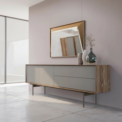 Komplett Iesszëmmer Säitbriet mat Spigel Design Holzkabinett Ariichtung