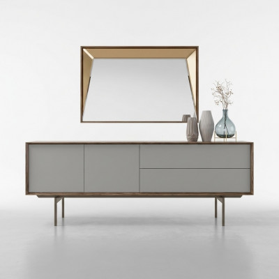 Komplett Iesszëmmer Säitbriet mat Spigel Design Holzkabinett Ariichtung