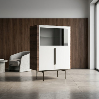 Iesszëmmer Vitrin Luxus Ariichtung Design Miwwelen Schief Modern Nei