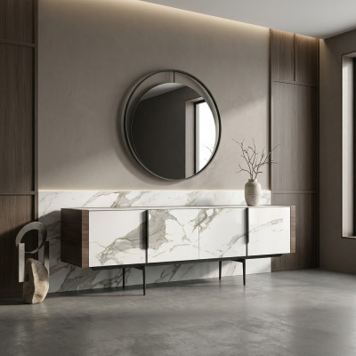 Luxus Iesszëmmer Modern Säitbord mat Spigel Design Ariichtung Nei